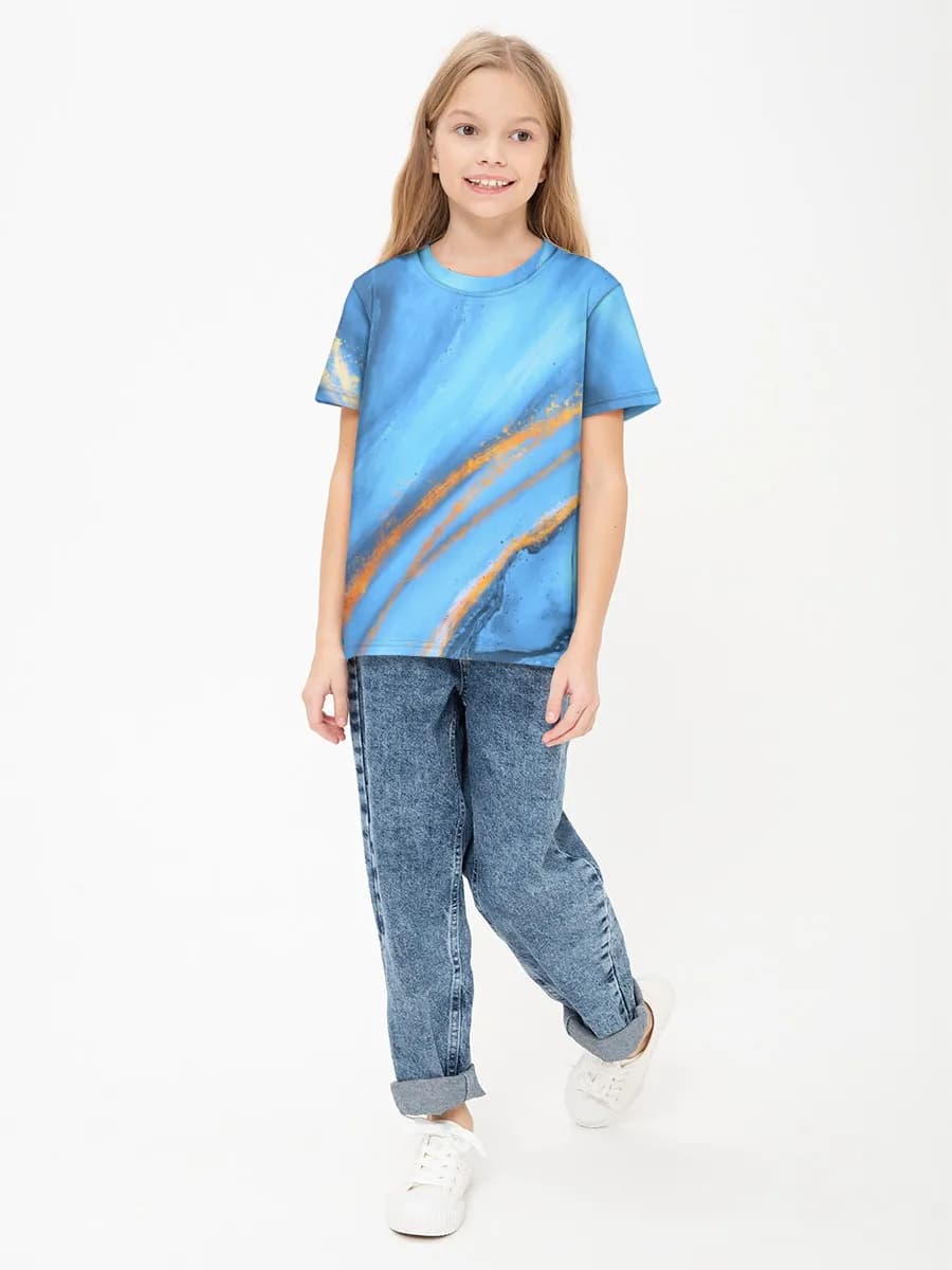 Girls' basic cotton T-shirt