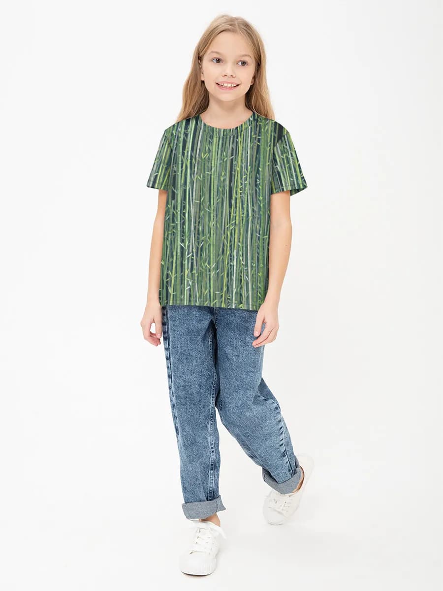 Girls' basic cotton T-shirt