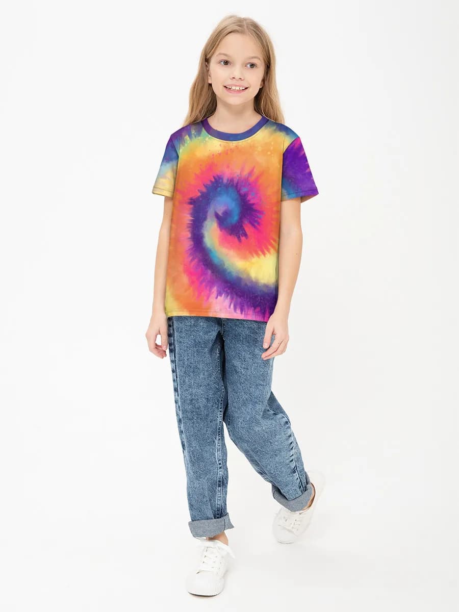 Girls' basic cotton T-shirt