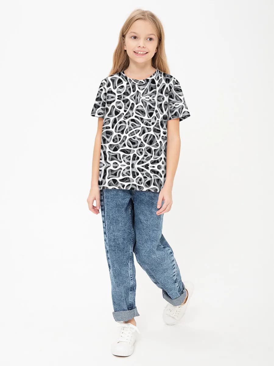 Girls' basic cotton T-shirt