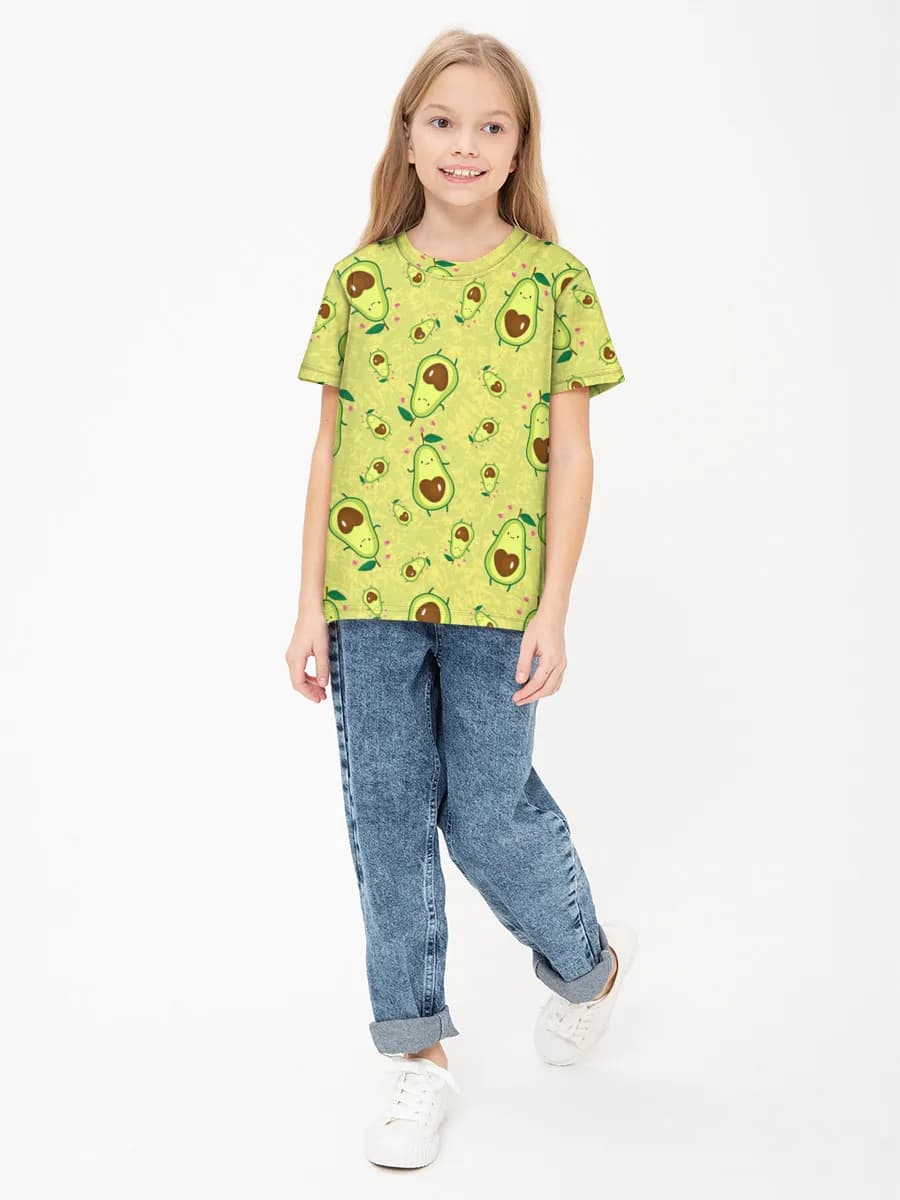 Girls' basic cotton T-shirt