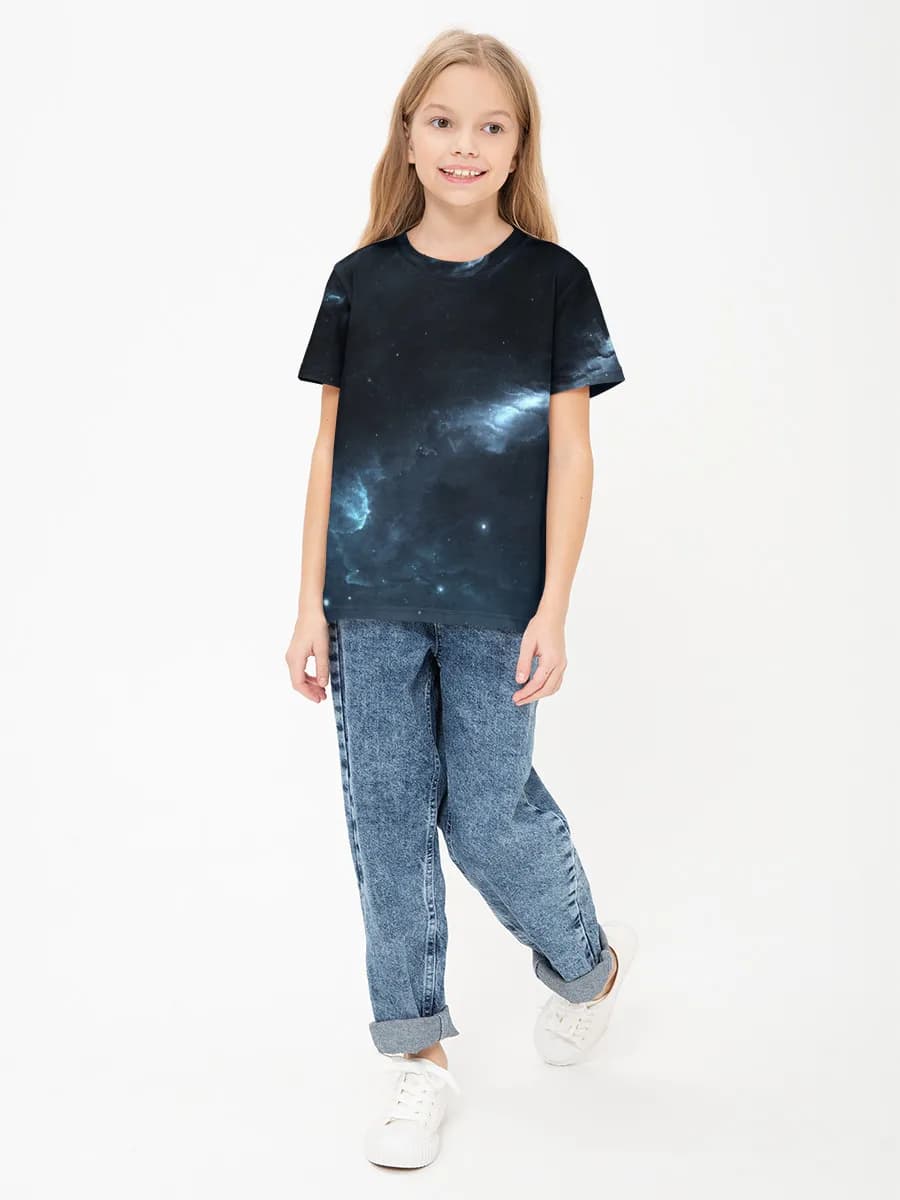 Girls' basic cotton T-shirt
