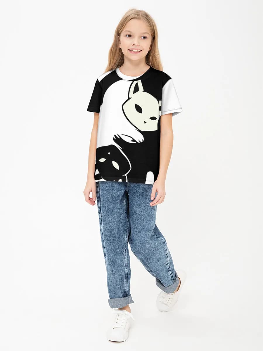 Girls' basic cotton T-shirt