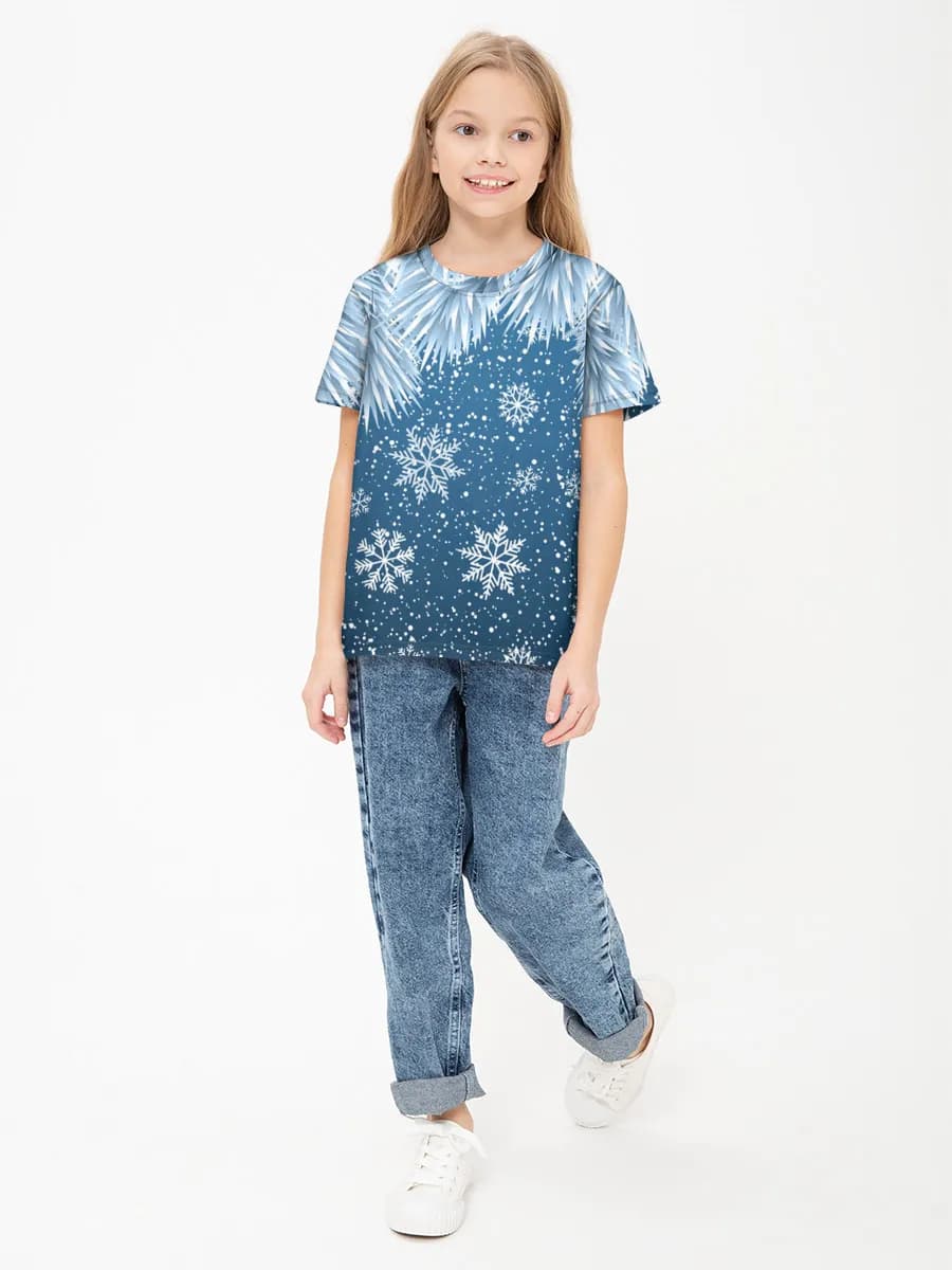 Girls' basic cotton T-shirt