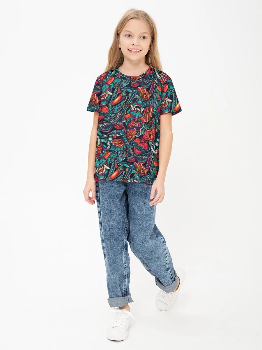 Basic Baumwoll-T-Shirt Mädchen