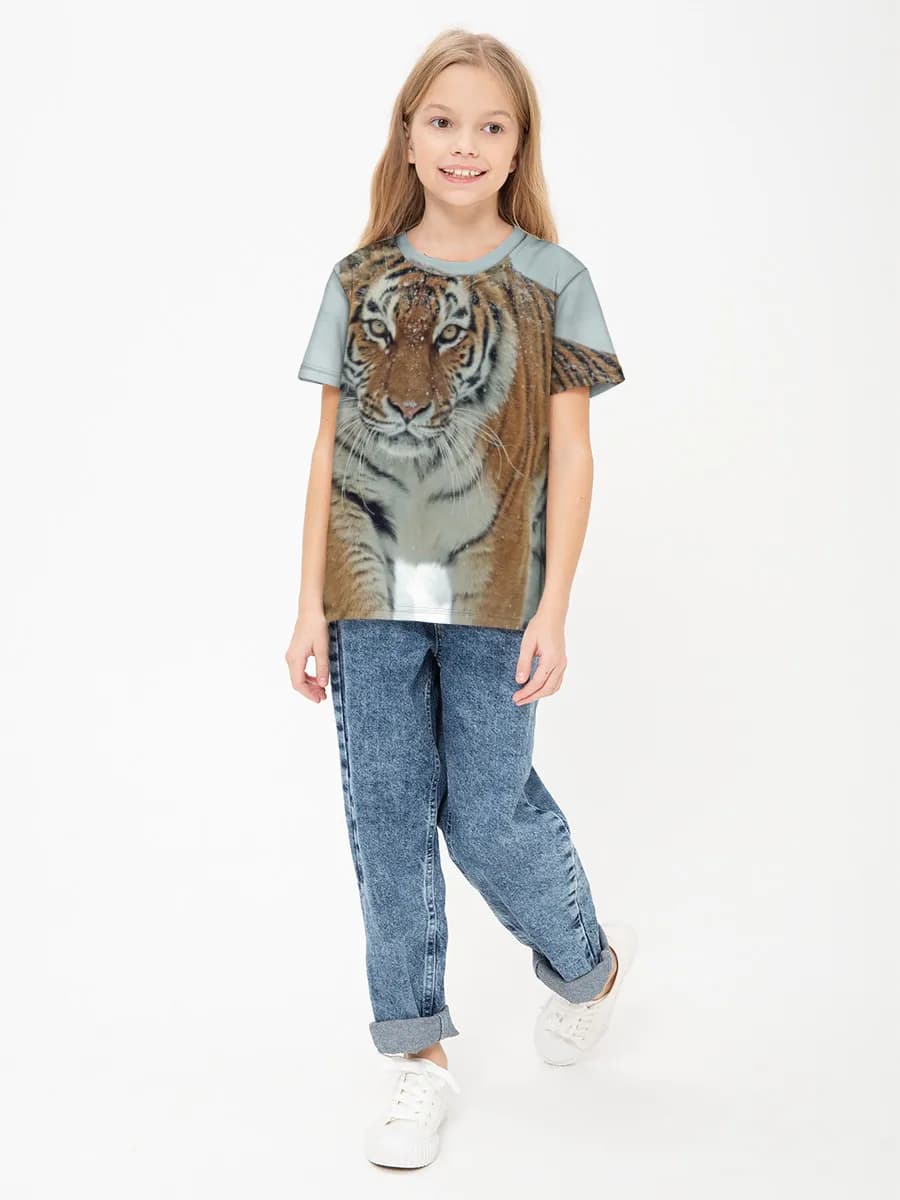 Girls' basic cotton T-shirt