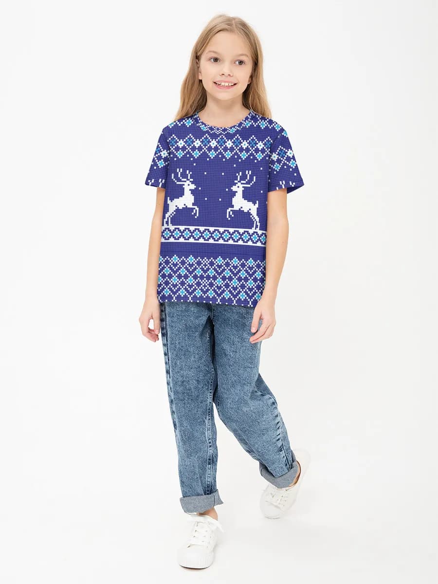 Girls' basic cotton T-shirt