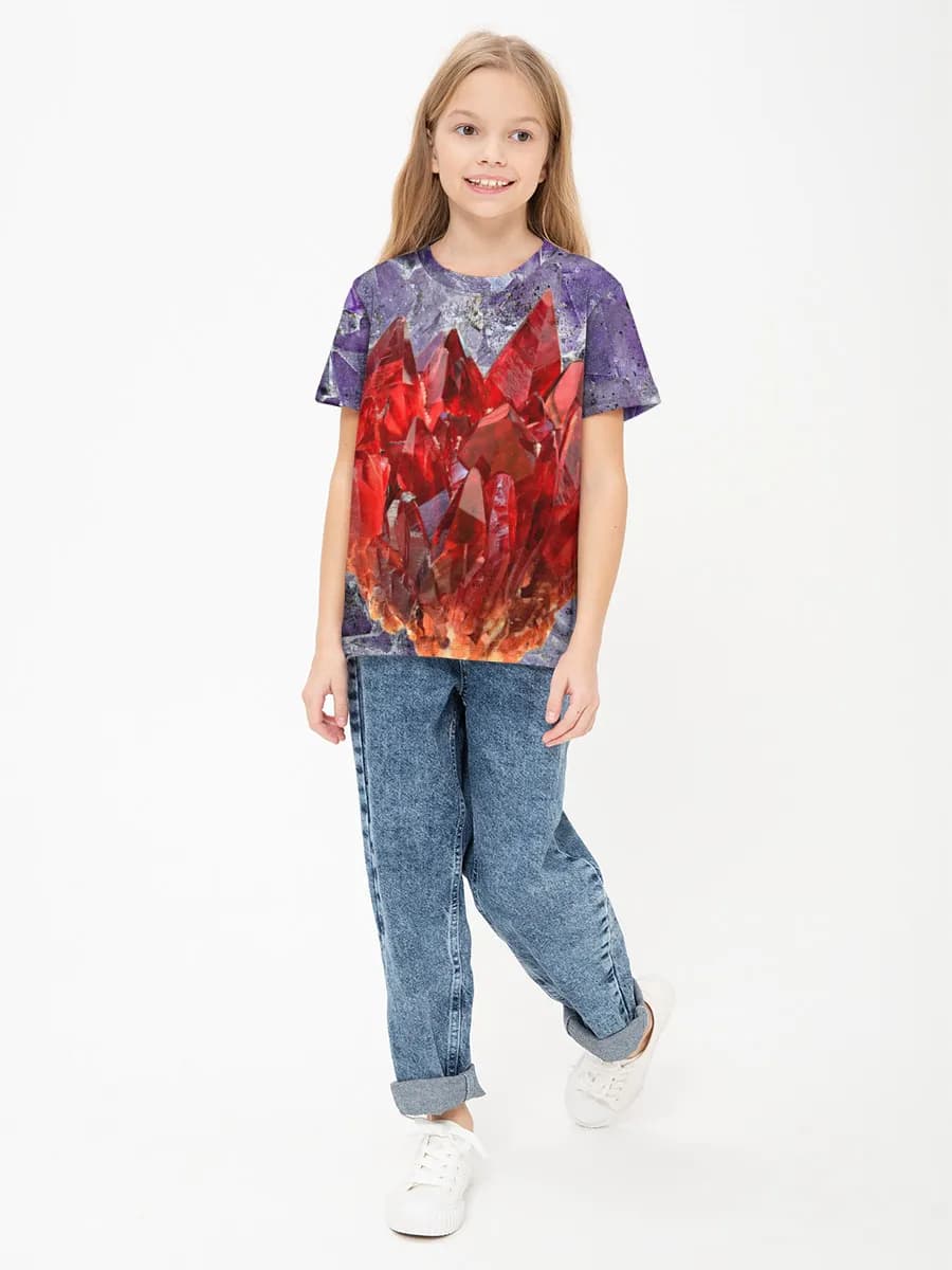 Girls' basic cotton T-shirt