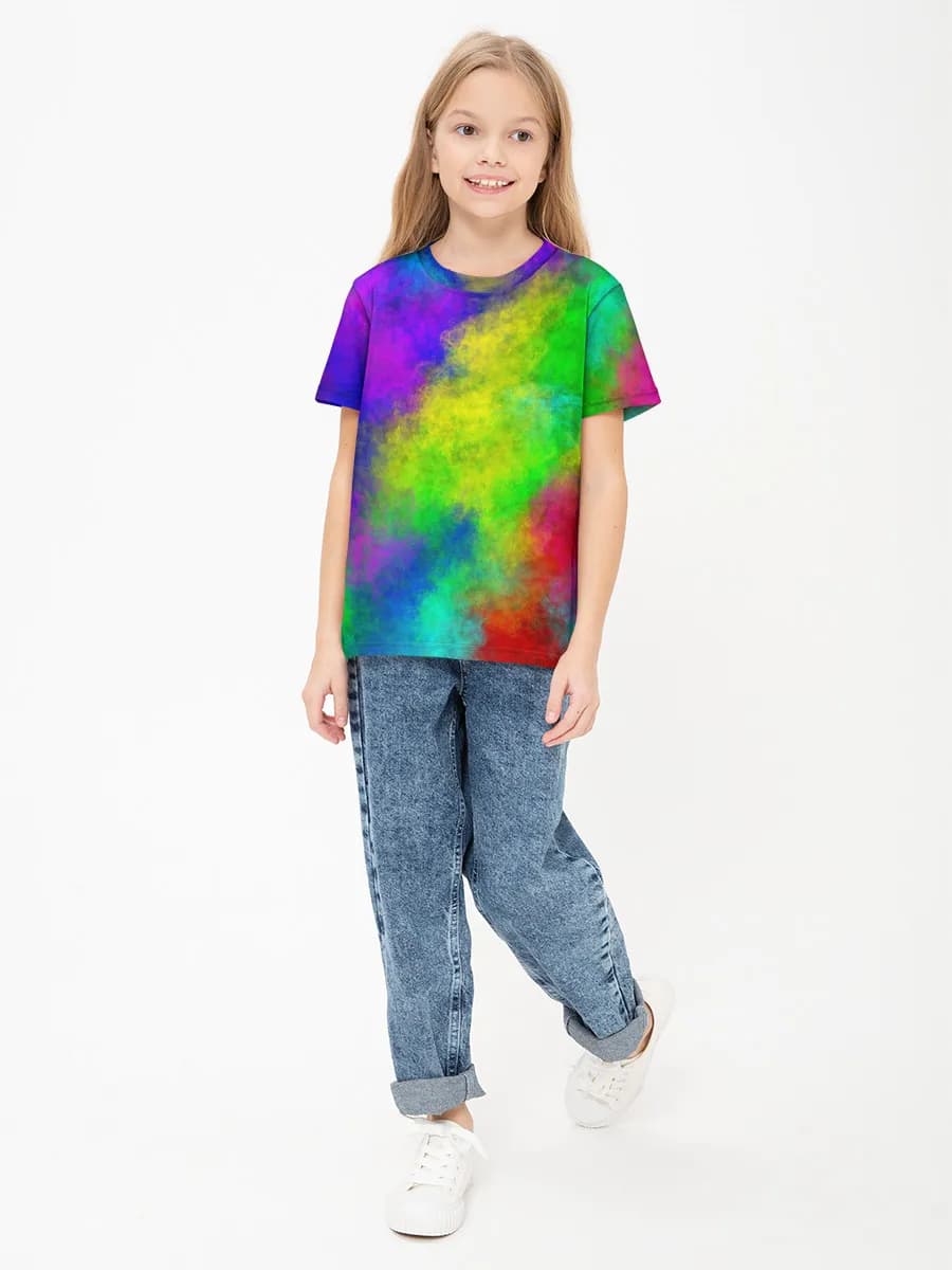 Girls' basic cotton T-shirt
