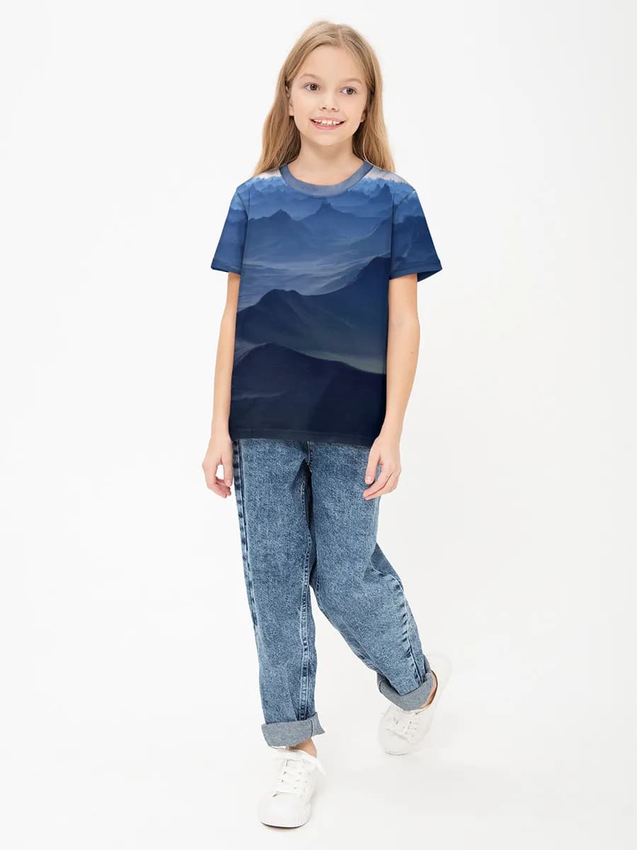 Girls' basic cotton T-shirt