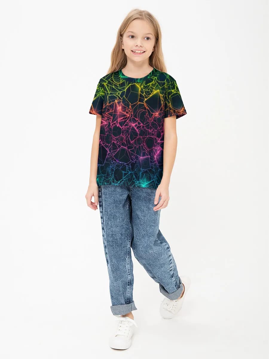 Girls' basic cotton T-shirt