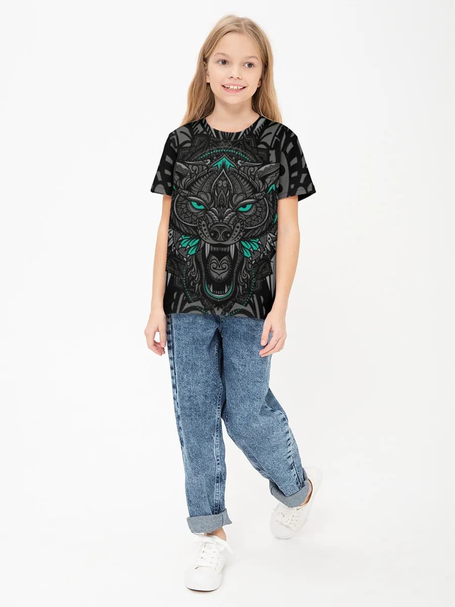 Girls' basic cotton T-shirt