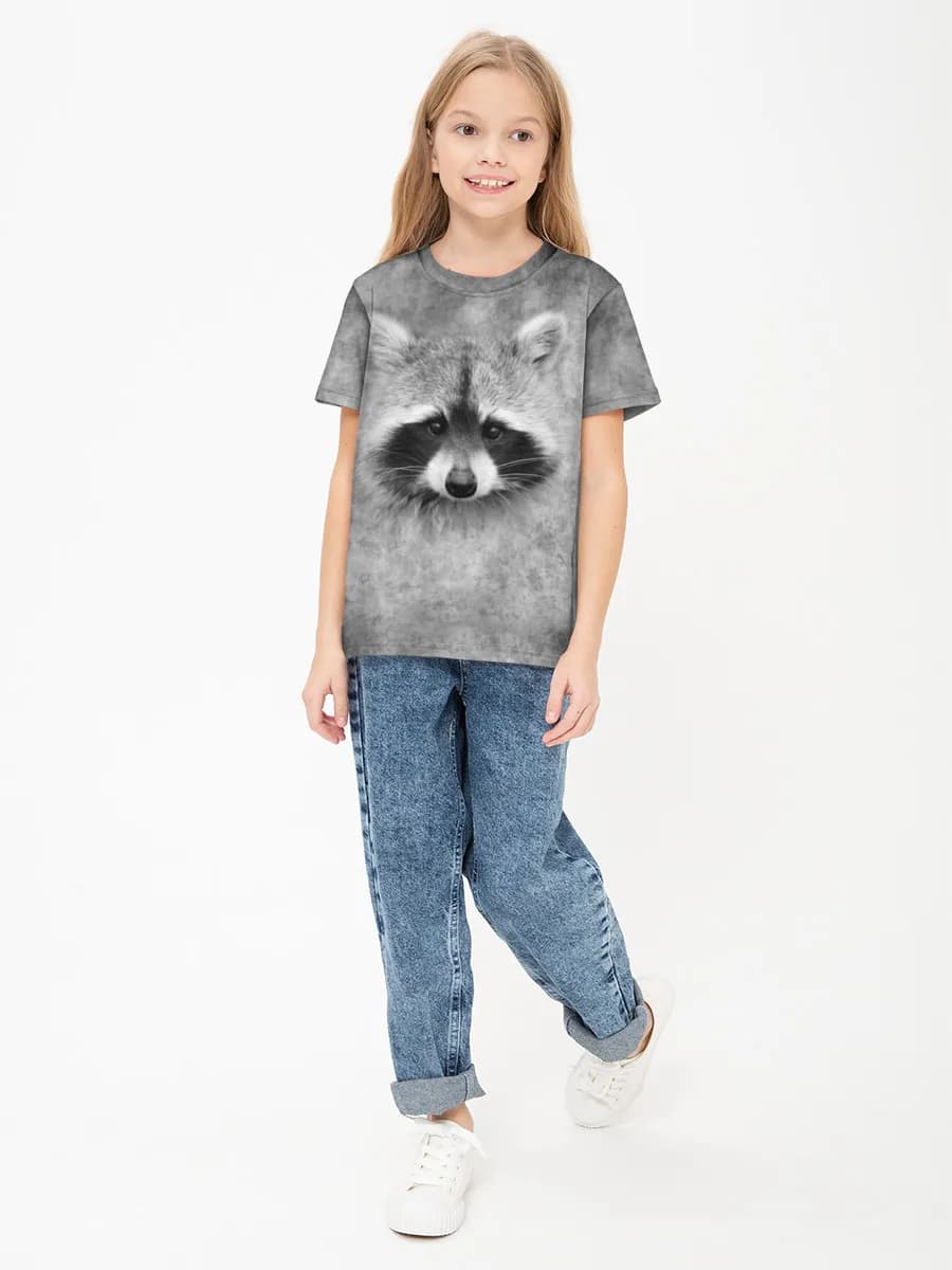Girls' basic cotton T-shirt