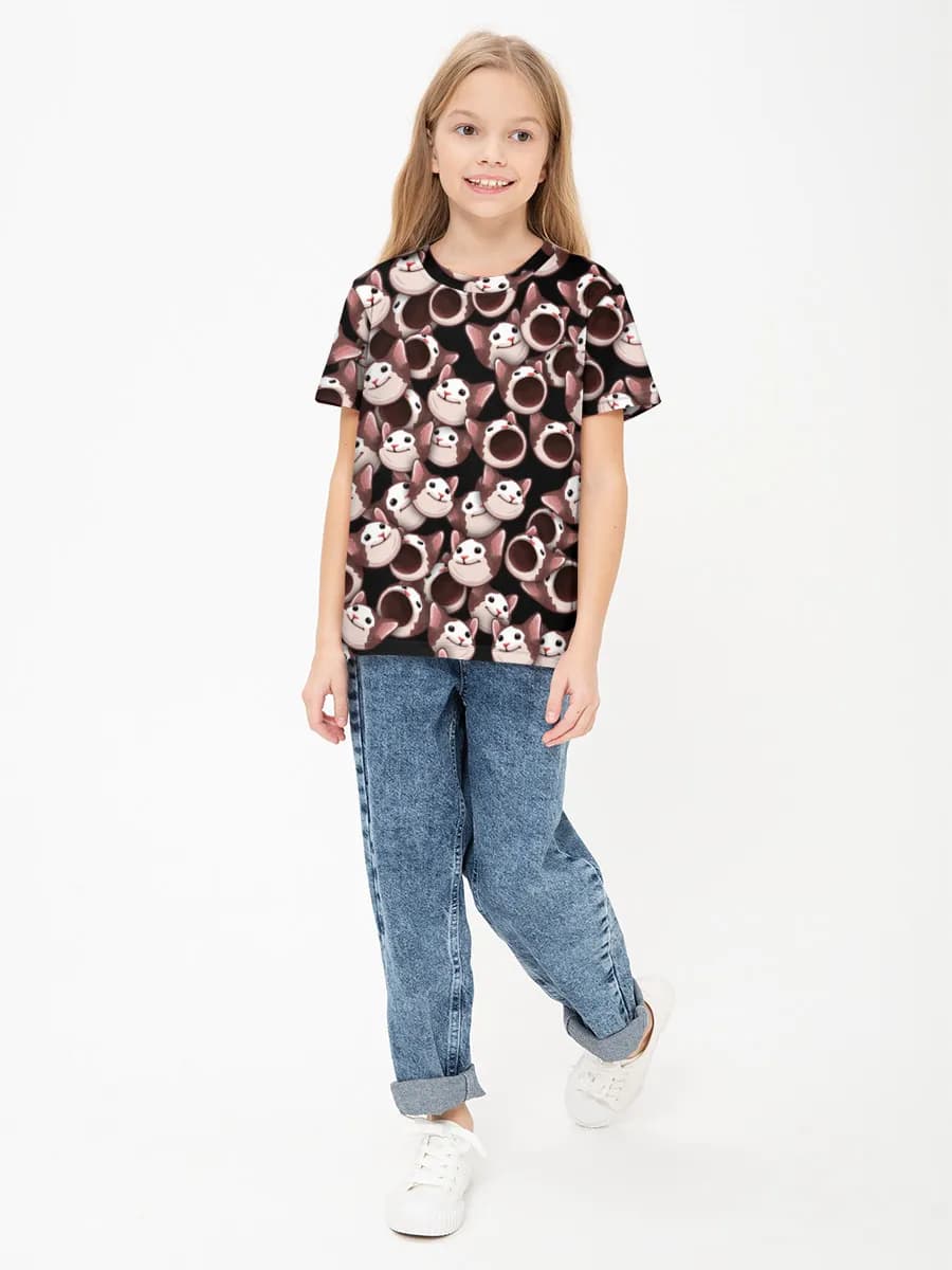 Girls' basic cotton T-shirt
