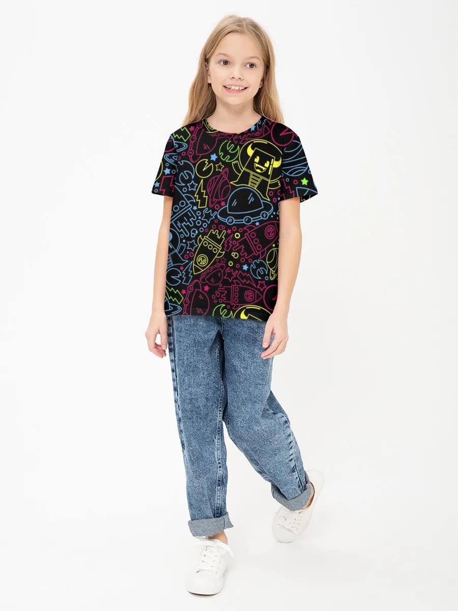 Girls' basic cotton T-shirt