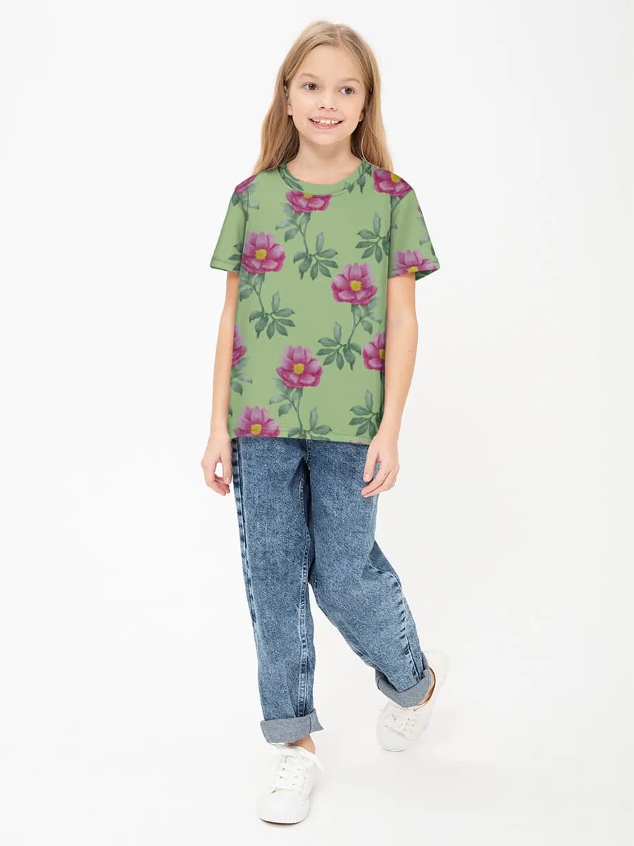 Camiseta Básica de Algodón Niña