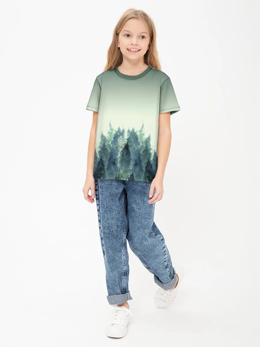 Girls' basic cotton T-shirt