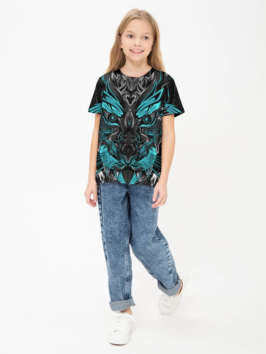 Girls' basic cotton T-shirt