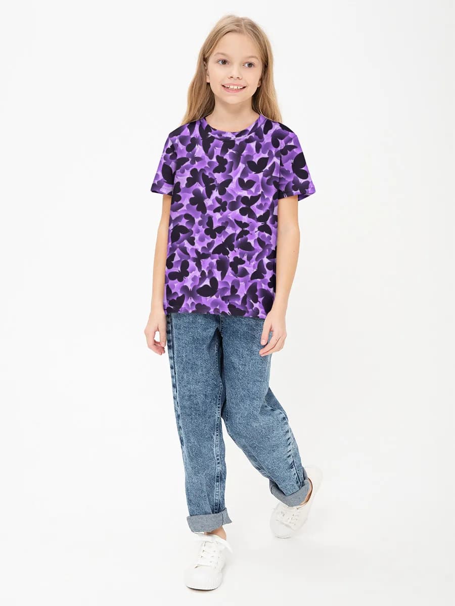 Girls' basic cotton T-shirt