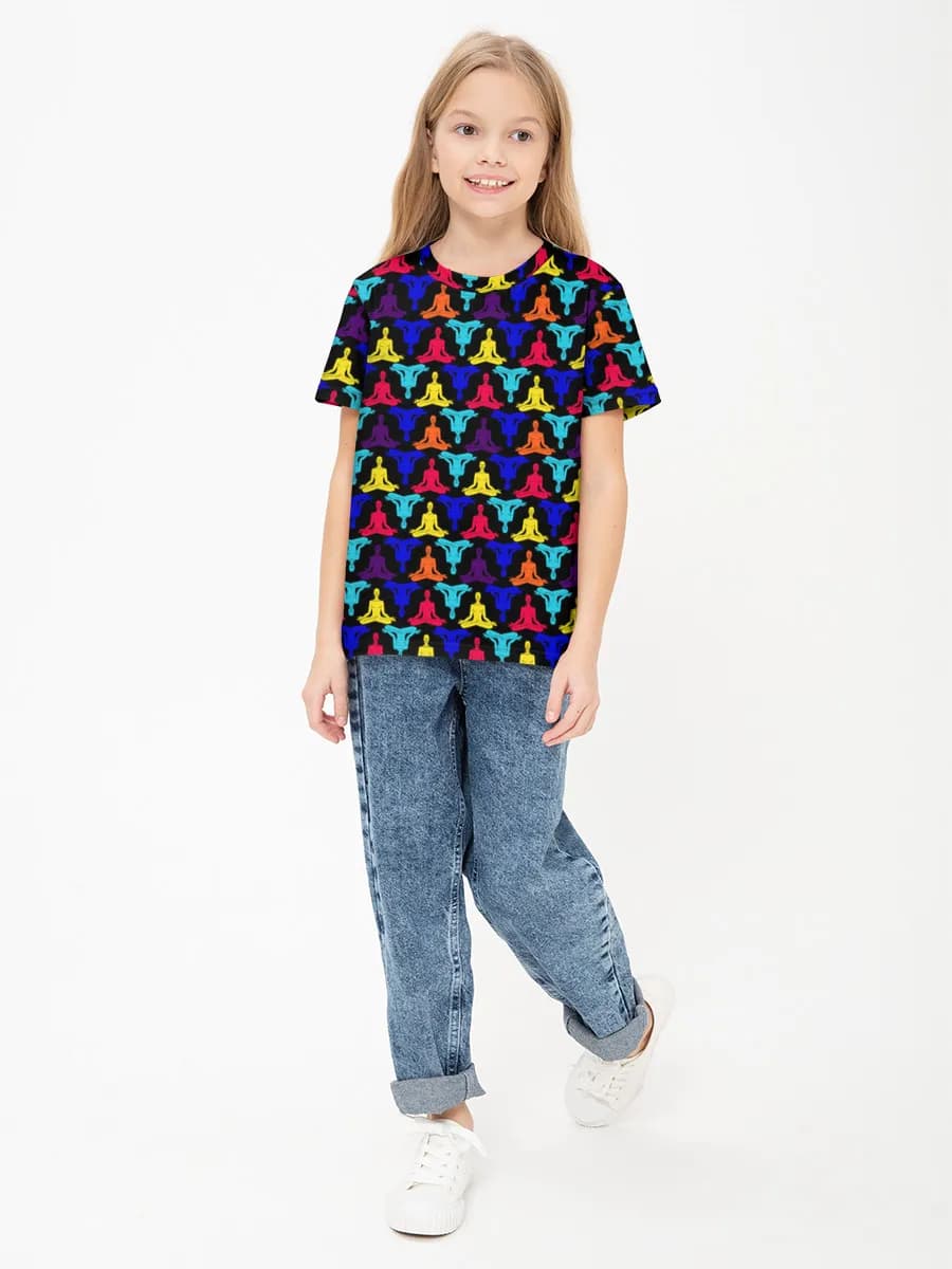 Girls' basic cotton T-shirt