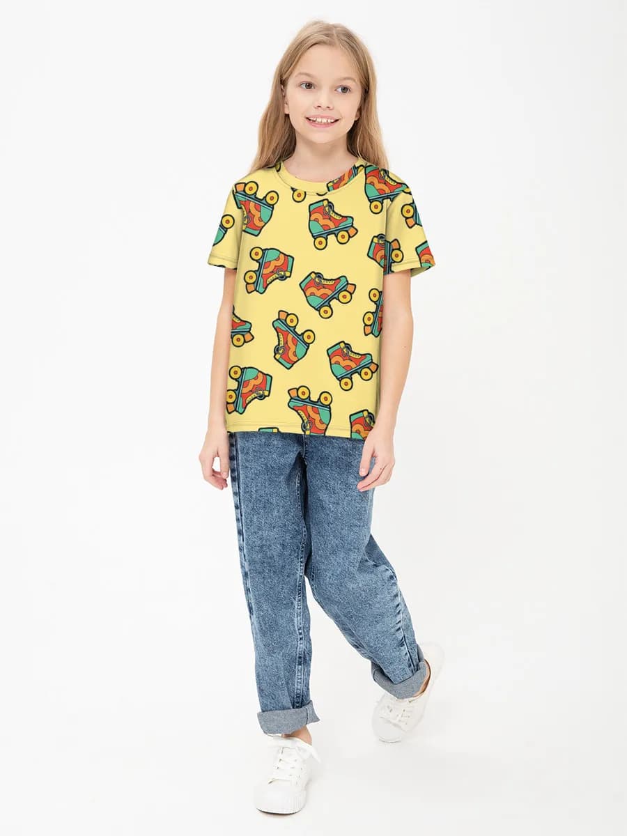 Girls' basic cotton T-shirt