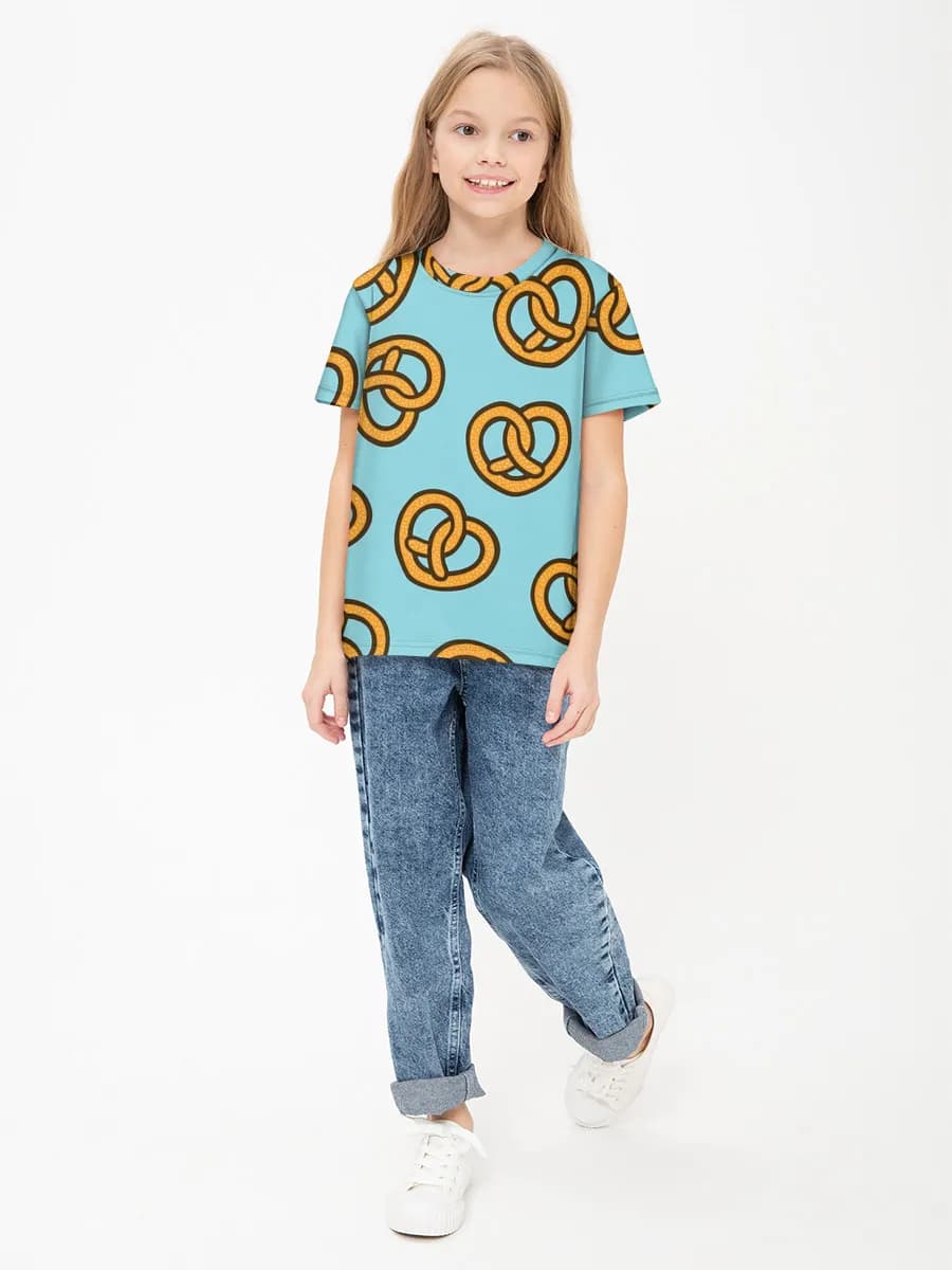 Girls' basic cotton T-shirt