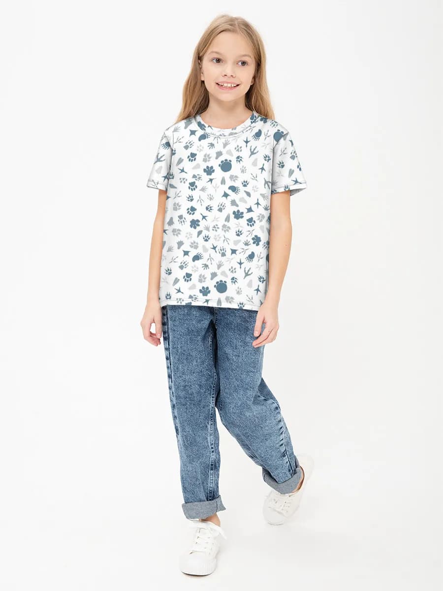 Girls' basic cotton T-shirt