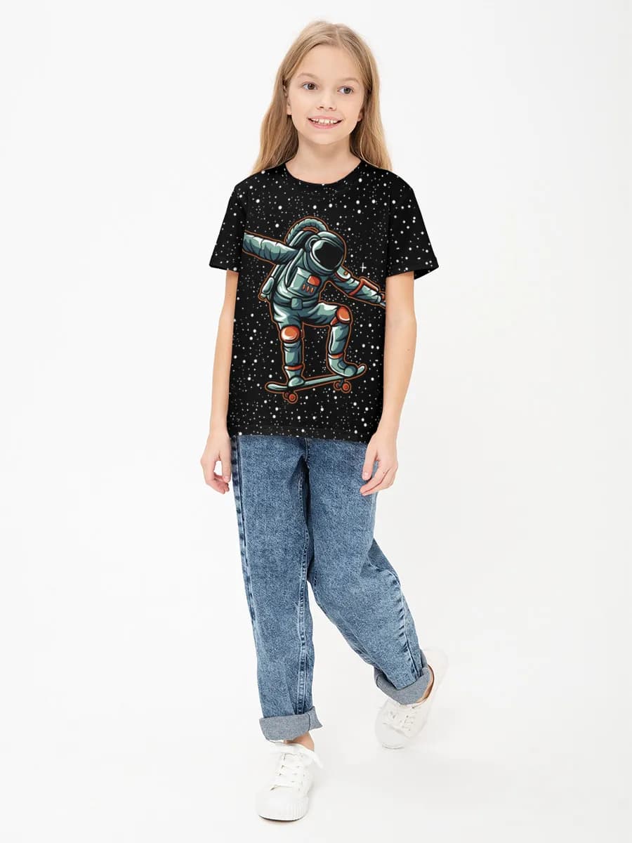 Girls' basic cotton T-shirt