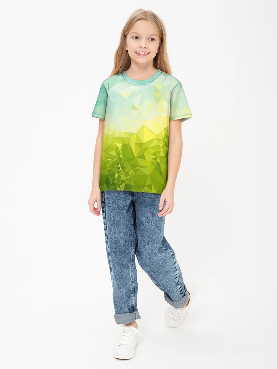 Girls' basic cotton T-shirt
