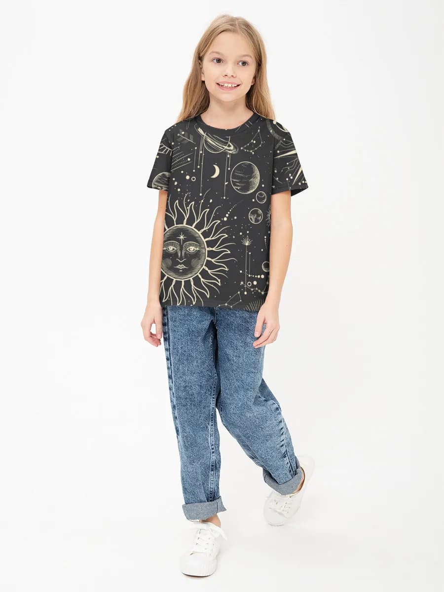 Girls' basic cotton T-shirt