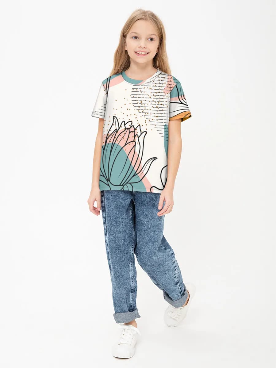 Basic Baumwoll-T-Shirt Mädchen