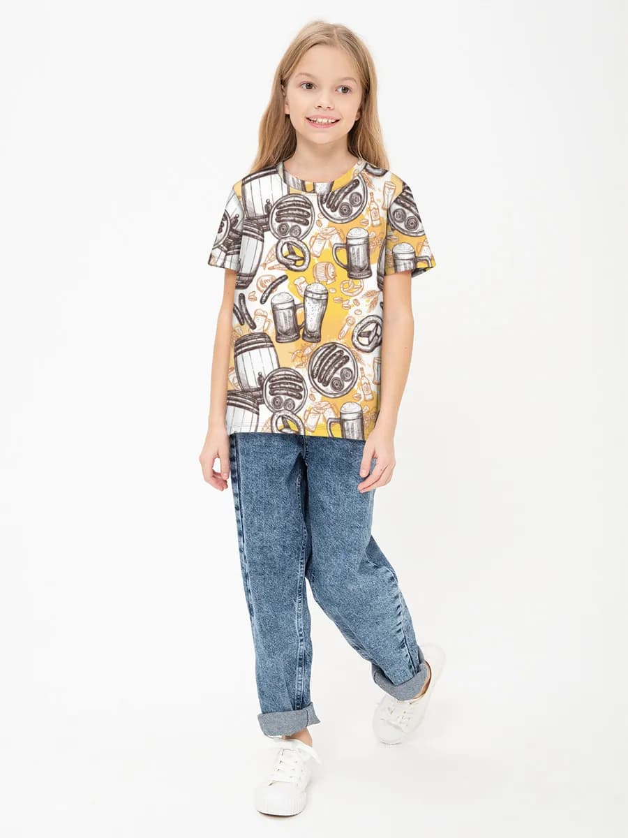 Girls' basic cotton T-shirt