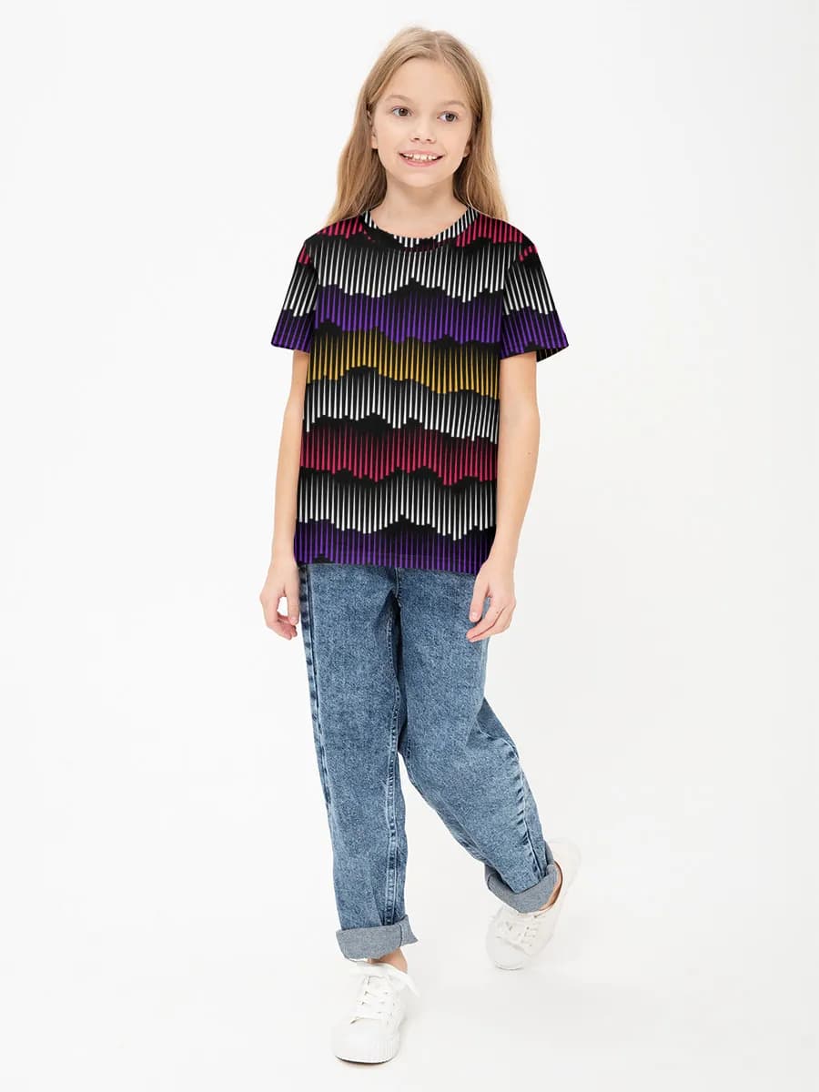 Girls' basic cotton T-shirt