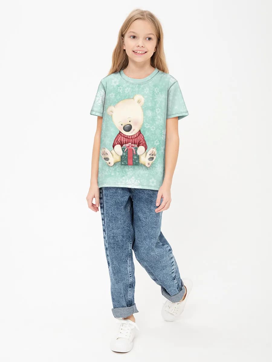 Girls' basic cotton T-shirt
