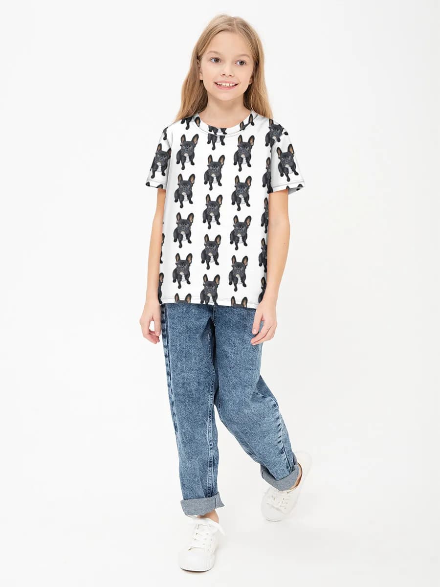 Girls' basic cotton T-shirt