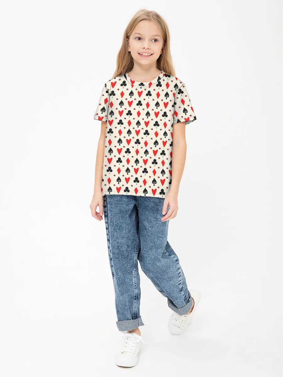 Girls' basic cotton T-shirt