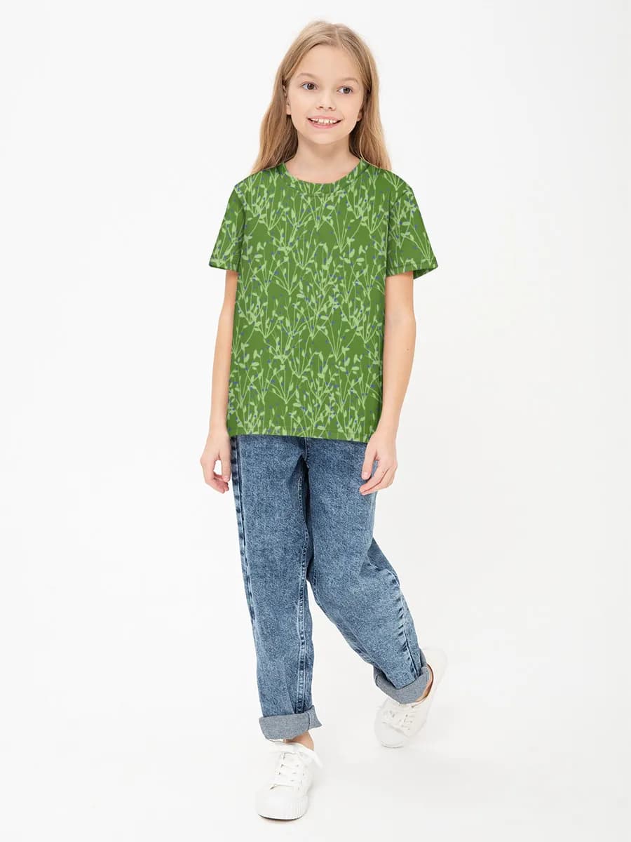 Girls' basic cotton T-shirt