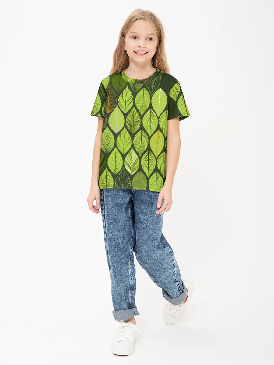 Girls' basic cotton T-shirt