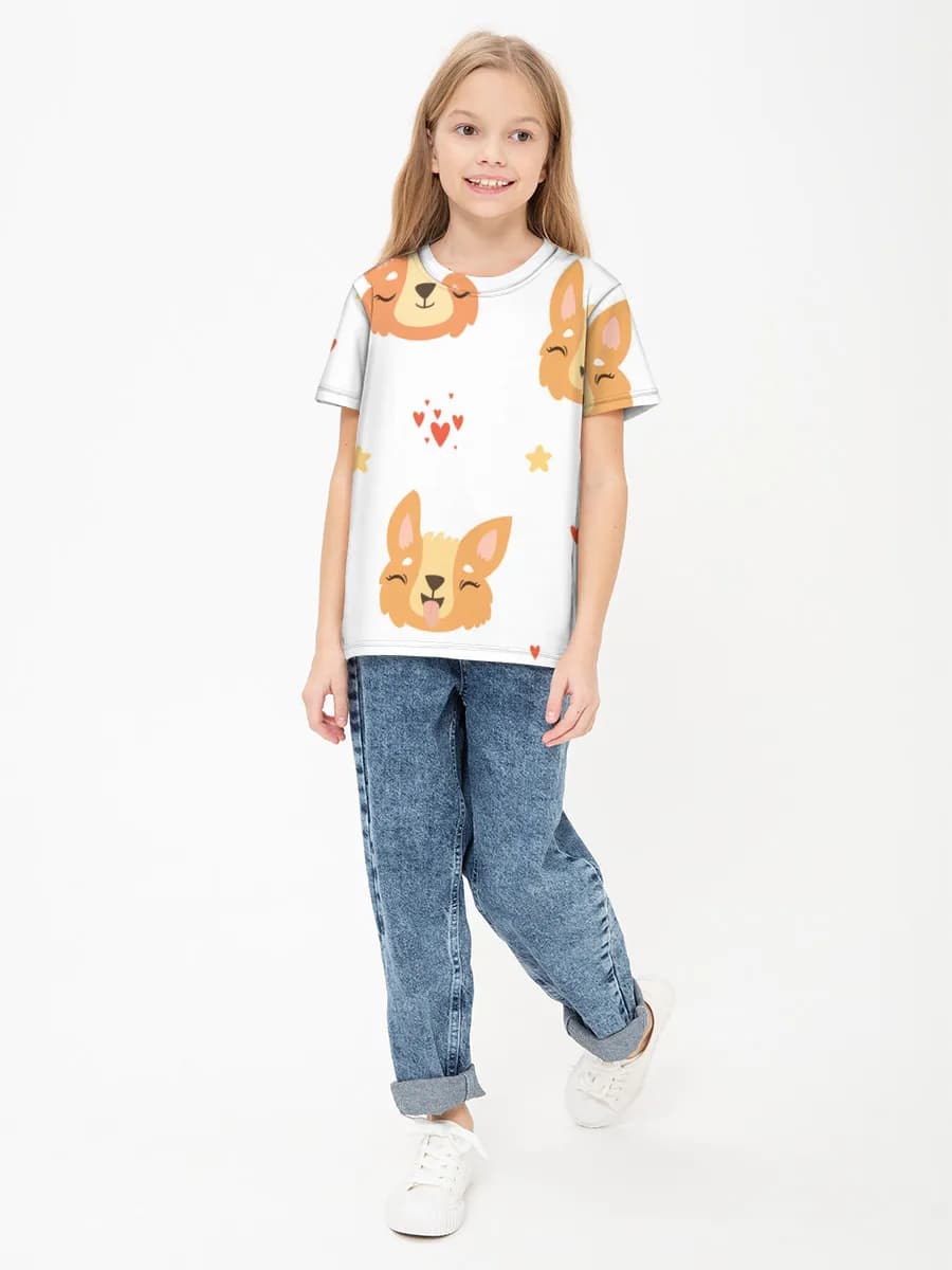 Basic Baumwoll-T-Shirt Mädchen