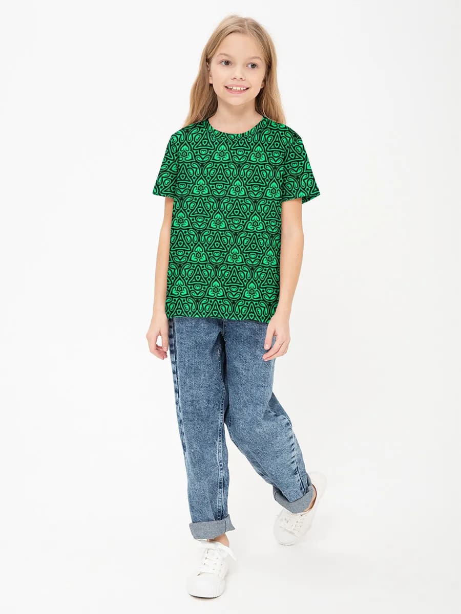 Girls' basic cotton T-shirt