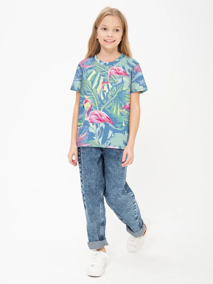 Girls' basic cotton T-shirt
