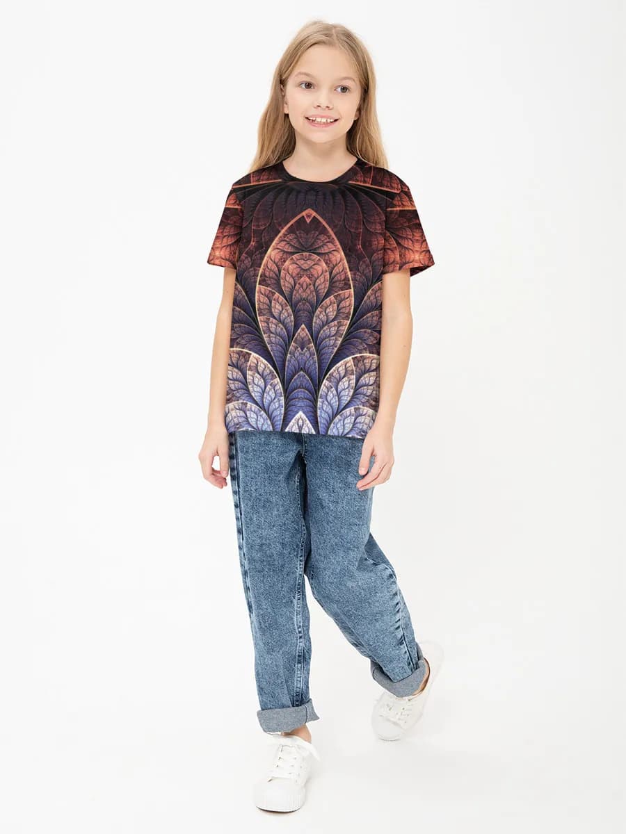 Girls' basic cotton T-shirt