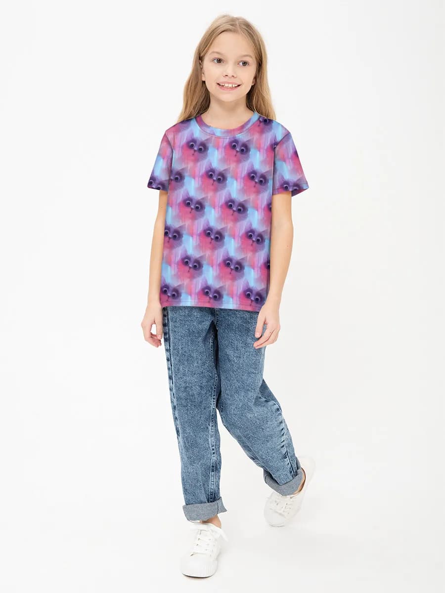 Girls' basic cotton T-shirt