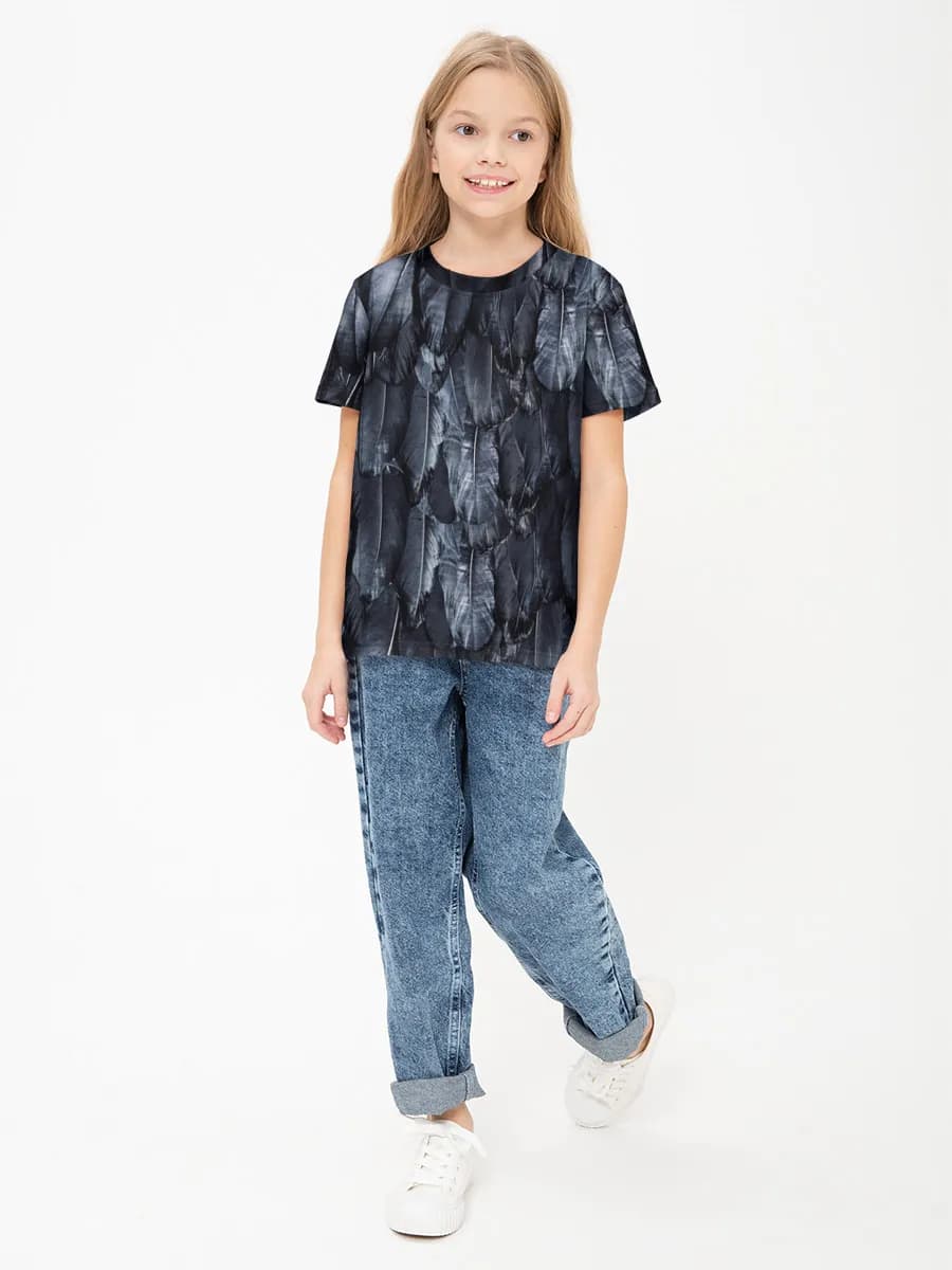 Girls' basic cotton T-shirt