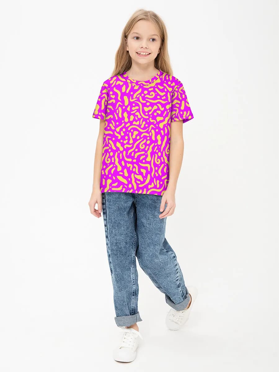 Girls' basic cotton T-shirt