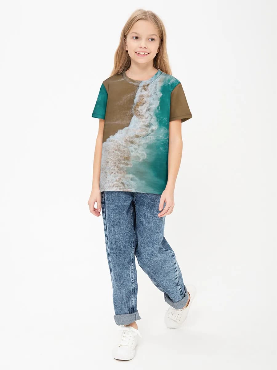 Basic Baumwoll-T-Shirt Mädchen