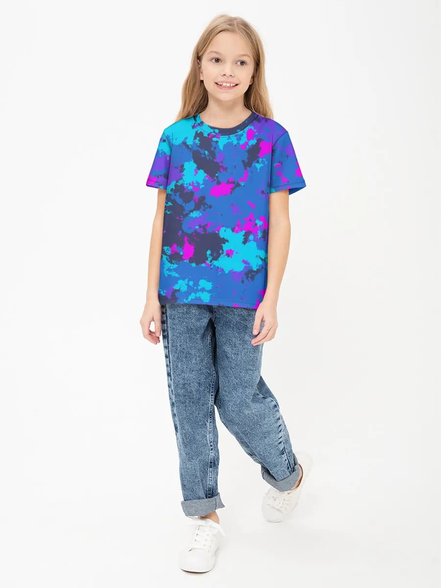 Girls' basic cotton T-shirt