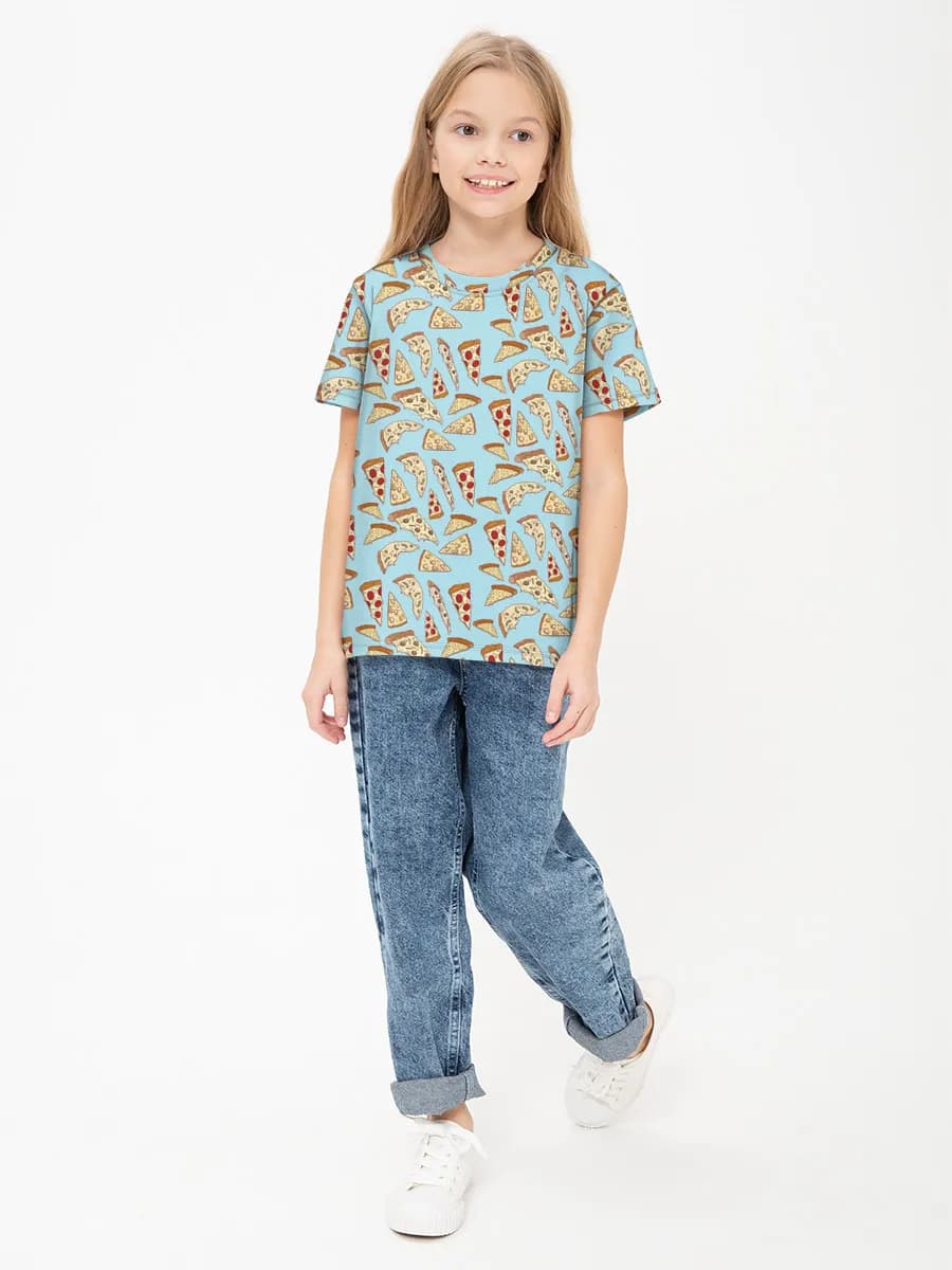 Girls' basic cotton T-shirt