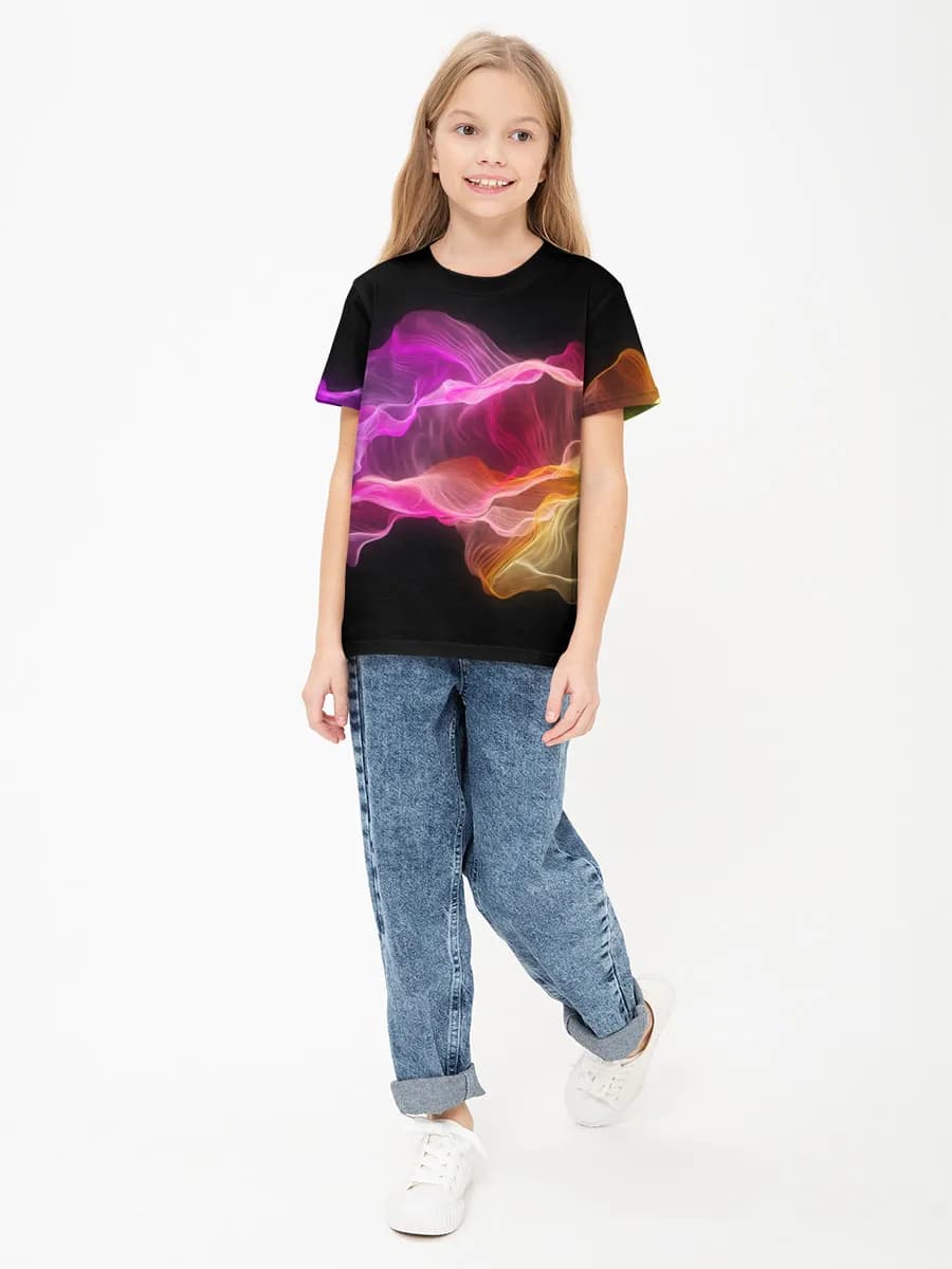 Girls' basic cotton T-shirt