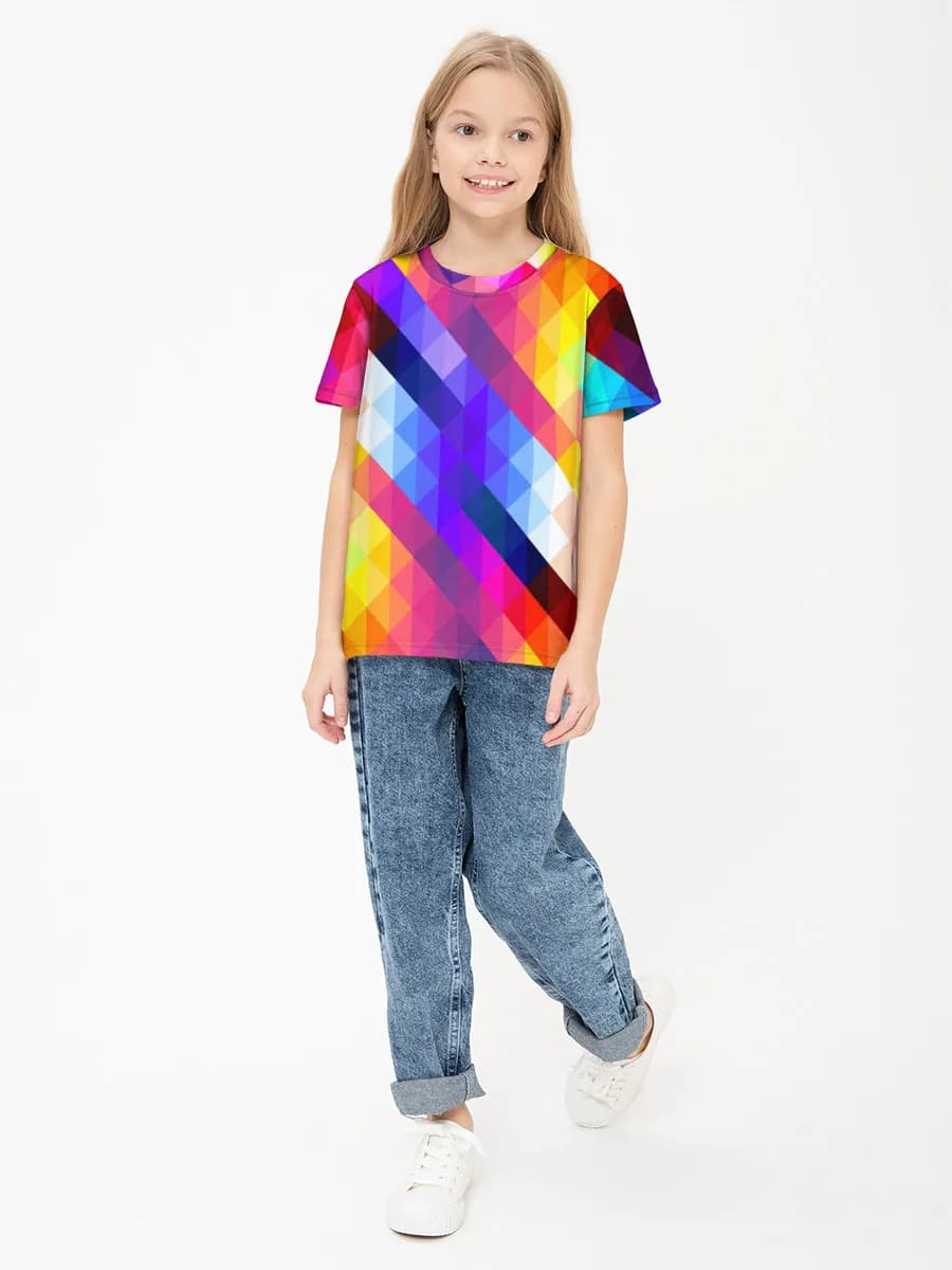 Girls' basic cotton T-shirt